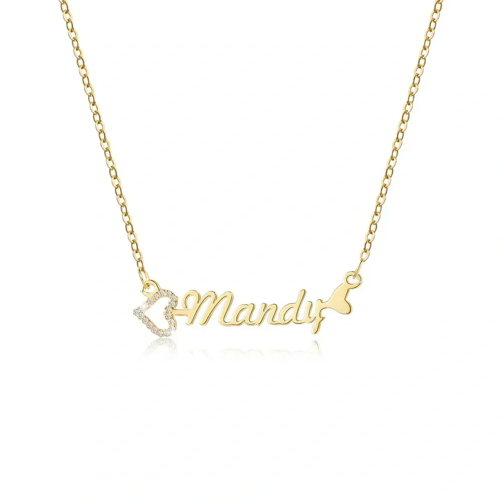 

Высококачественное персонализированное ожерелье в форме сердца с цирконом, подвеска с индивидуальным именем, рождественская повседневная одежда, подарок на память Купидона, значимый