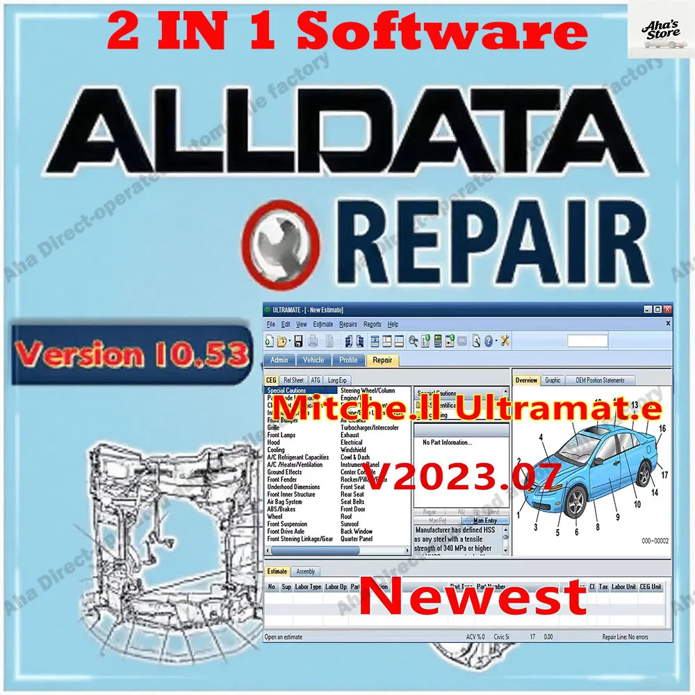 

MITCHel ULTRAMATE 2023.07 obd2 scanner COMPLETE ADVANCED ESTIMATING SYSTEM + ALLDATA 10.53 Car accessories with Wiring Diagrams