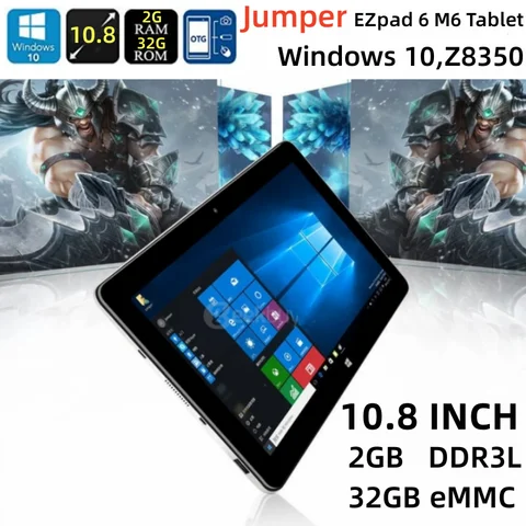 윈도우 10 EZpad M6 태블릿, 인텔 아톰 Z8350 쿼드 코어, HDMI 6000mAh 태블릿, 2GB DDR RAM, 32GB ROM, 1366 * 768IPS, 10.8 인치 64 비트