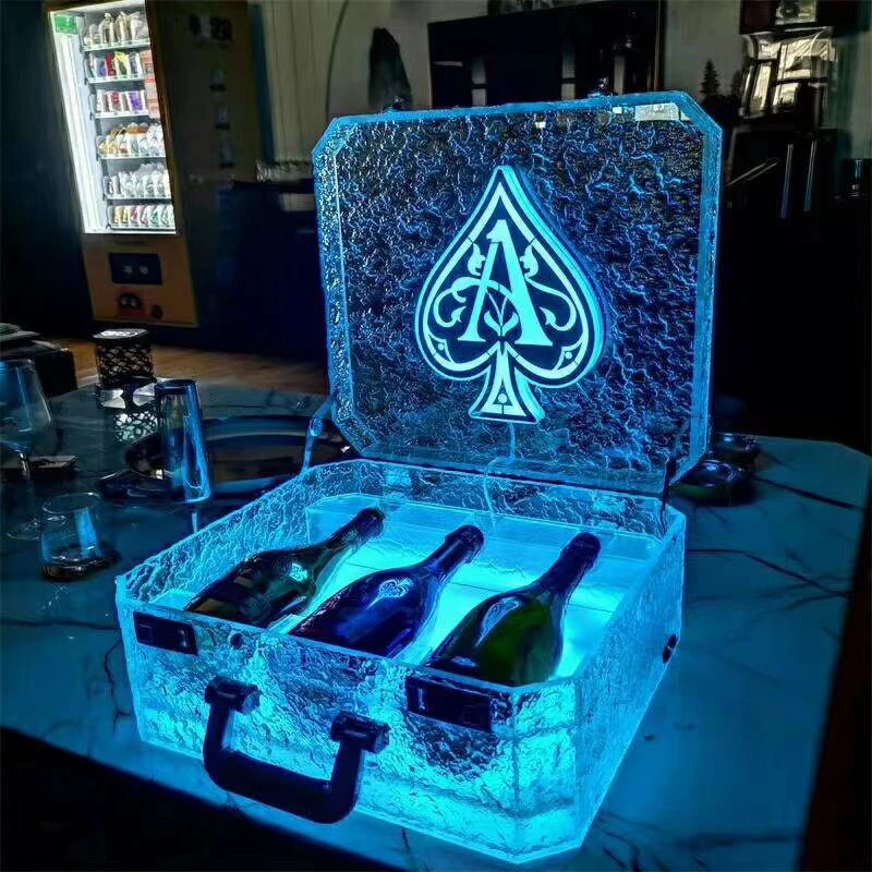 

LED CRYSTAL ACE OF SPADE CHAMPAGNE CASE