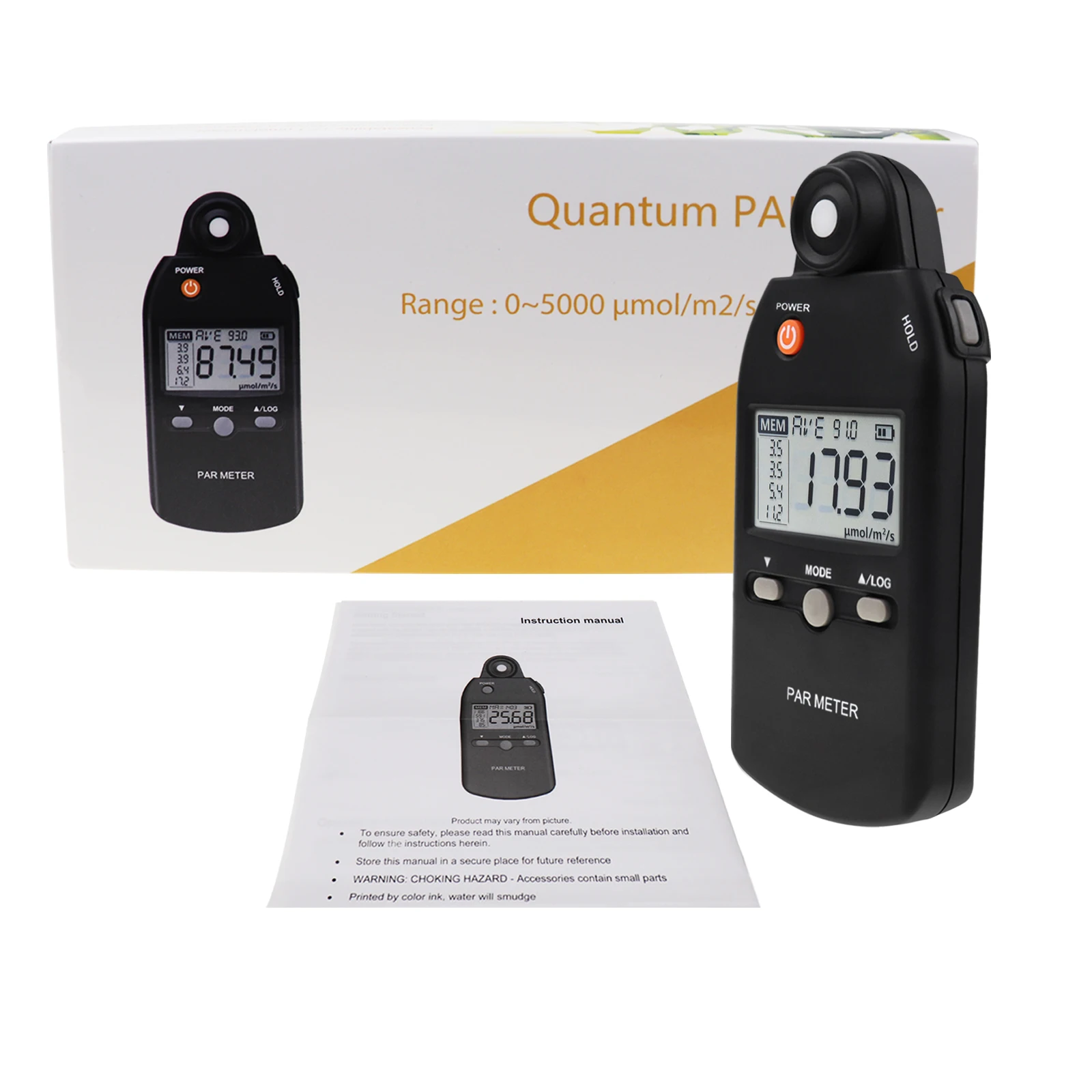 PAR Meter Advanced Quantum Sensor Measure Grow Light Intensity Lux PPFD Tester for Indoor and Outdoor Plant