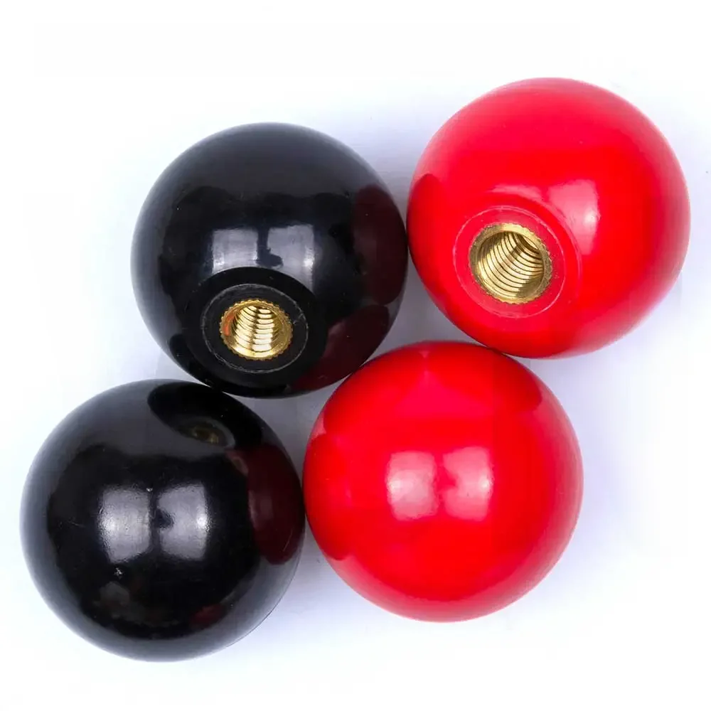 M4-M16 noir rouge boule ronde poignée boutons boule bakélite levier poignée poignées de meubles ou Machine-outil remplacement