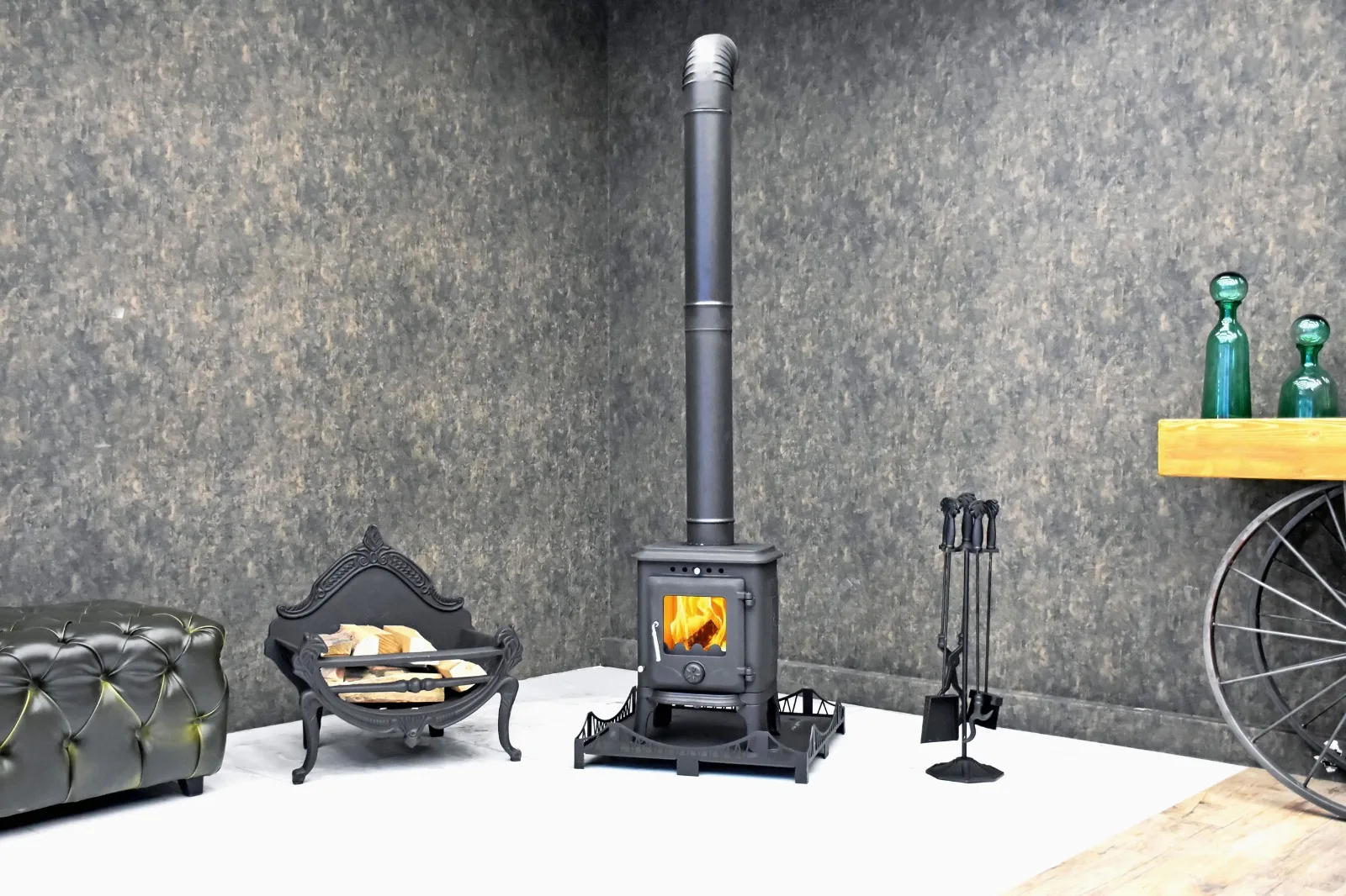 full cast fireplace stove, tent stove