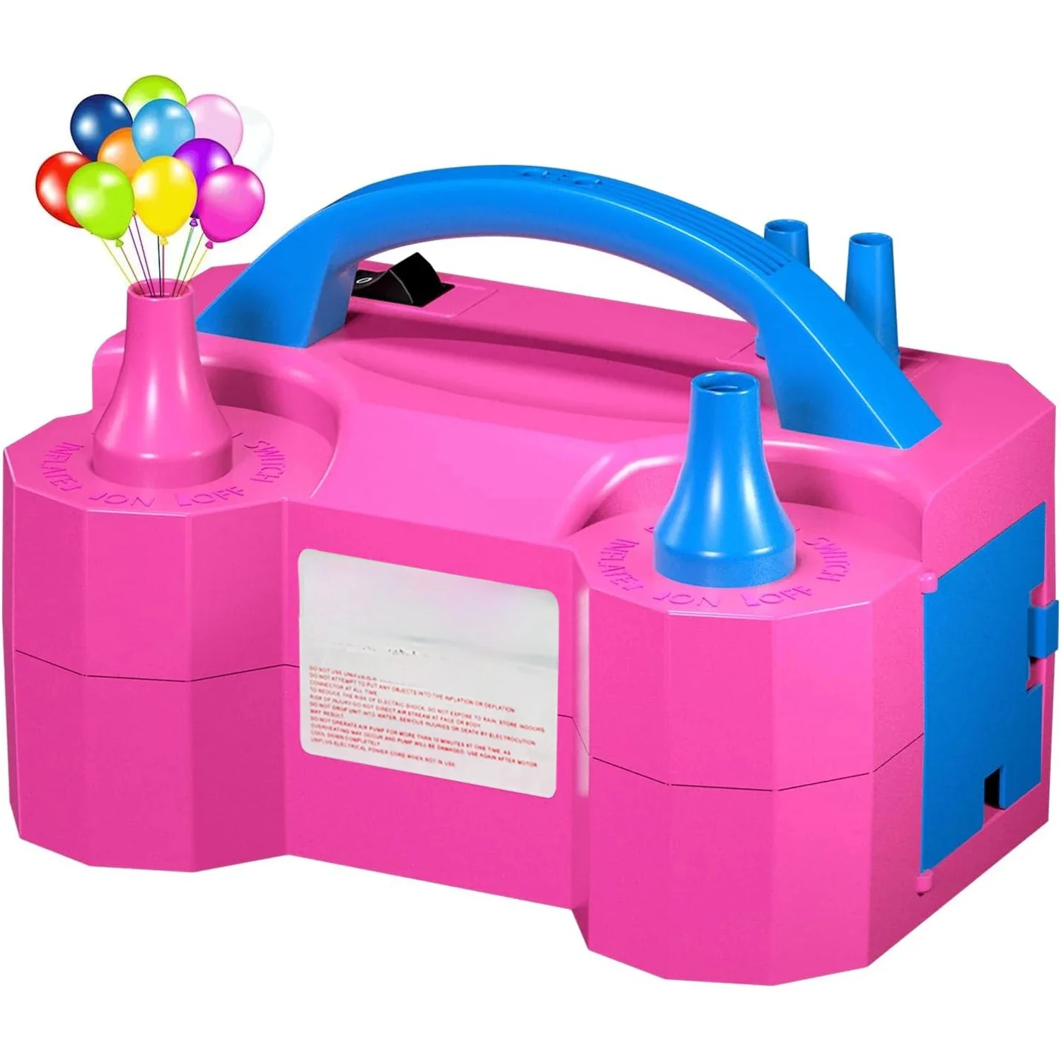 Elektrische ballonpomp, draagbare elektrische luchtballonpomp met dubbel mondstuk Inflator Blower Machine voor feestdecoraties - afbeelding 2