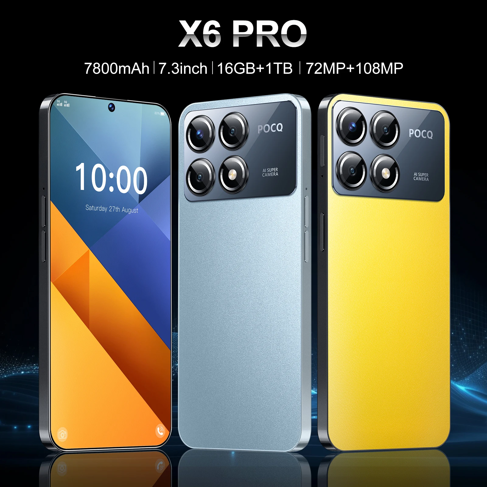 2025 Original X6 Pro Smartphone Global Version Snapdragon 8 Gen 3 50MP+108MP Cellphone Android Unlocked Mobile Phone Celular Nfc