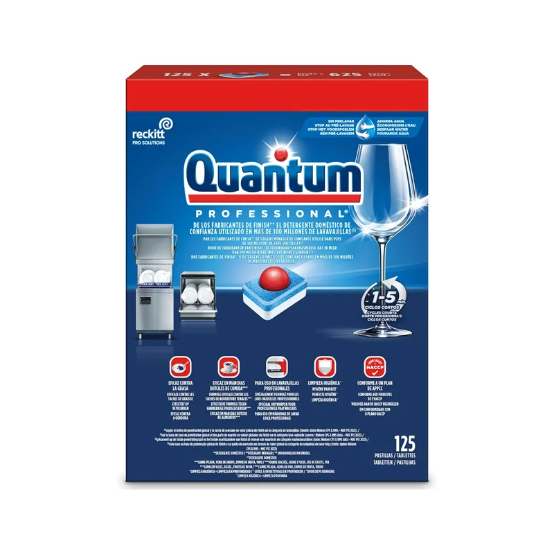 Finish Quantum Professional, pastillas para el lavavajillas uso profesional, 125 pastillas