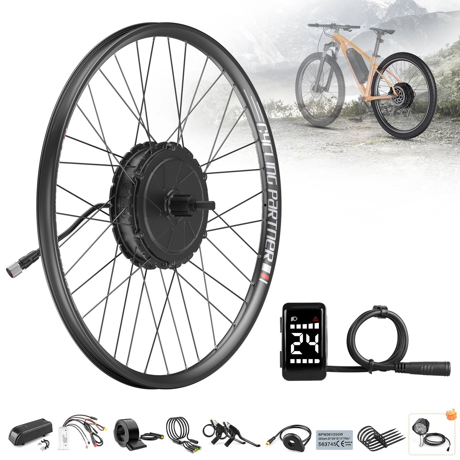 BAFANG 48V-500W-750W Motor Hinterrad-/Vorderrad-Umbausatz für Elektrofahrräder |   G020-500W G0900-750W Kit, 26" 27,5" 28" 29" 700C bürstenloser Hinterrad- und Vorderradnabenmotor mit Display,