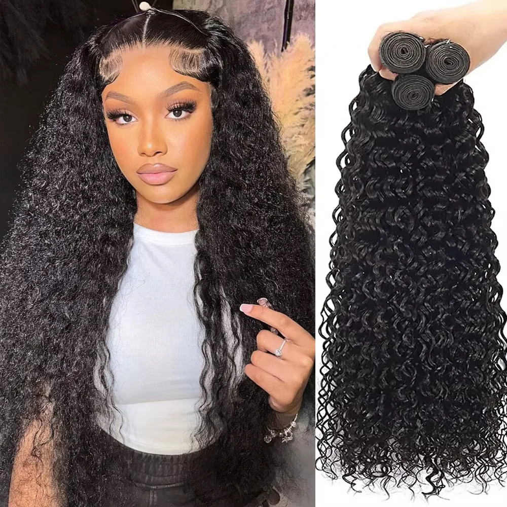 

Индийские человеческие волосы Remy Deep Curly Bundle, 3 пучка, класс 12А, толстые, высочайшее качество, 100% необработанные девственные человеческие волосы, плетение