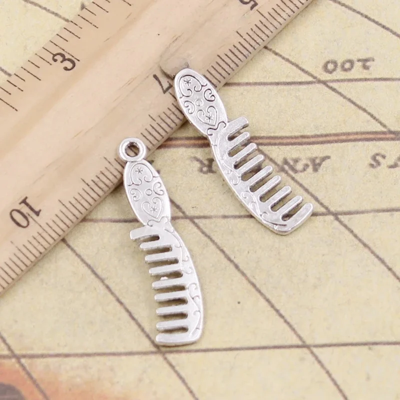 20 sztuk Charms dwustronna grzebień 35x9mm tybetański srebrny kolor zawieszki antyczne tworzenia biżuterii DIY Handmade Craft — zdjęcie 2