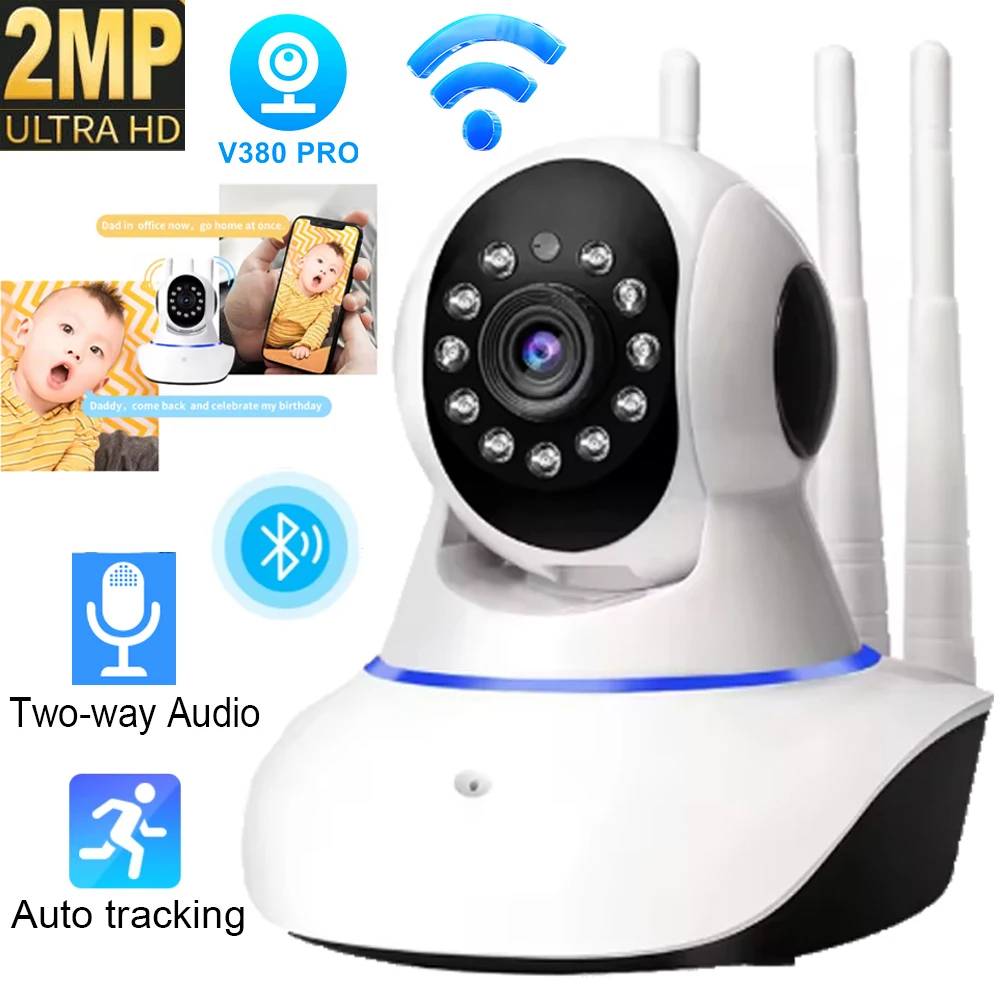 Leshine 2MP WiFi HD Lens Mini Wireless Cameras Security Camera With Audio Motion Human Detection Alarm Push Two-way Audio