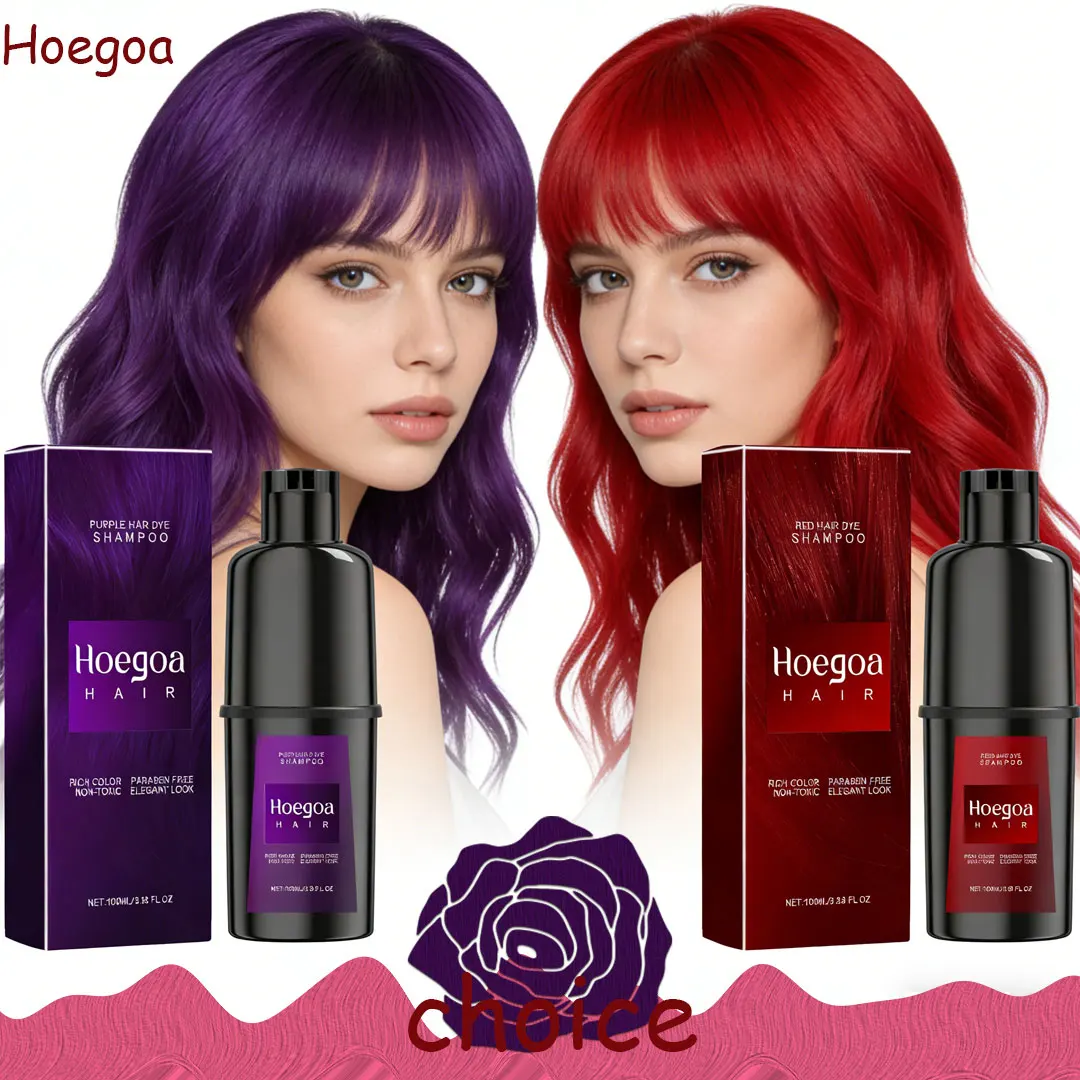 

100 мл Hoegoa Натуральный шампунь-краска для волос: восстановление, закрашивание седины, длительный эффект, питание, смягчение, без раздражения, решение для домашнего использования