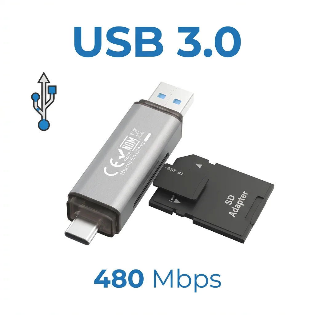 WOOX Lector Tarjetas USB Tipo C, USB 3.0 Lector Tarjetas SD y Micro SD, Card Reader SD y TF Compatible con Smartphone/Macbook Pro 16'' 2023/Mcbook Air/iPad Pro 2022/Mi 13/Galaxy S24+/S24/S23