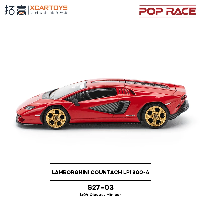 POP RACE 1:64 LAMBORGHINI COUNTACH LPI 800-4 modèle de voiture en alliage moulé sous pression recueillir des ornements cadeau