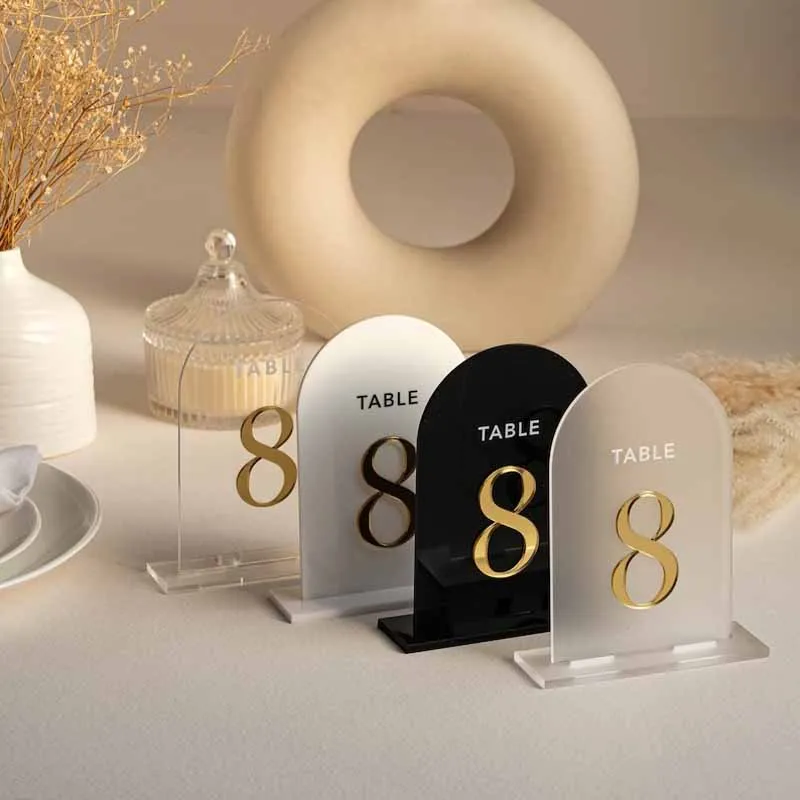 Frosted Acrylic Table Numbers Wedding Table Decor Gold Table Numbers Table Signs  For Wedding Stationery Reception Signs