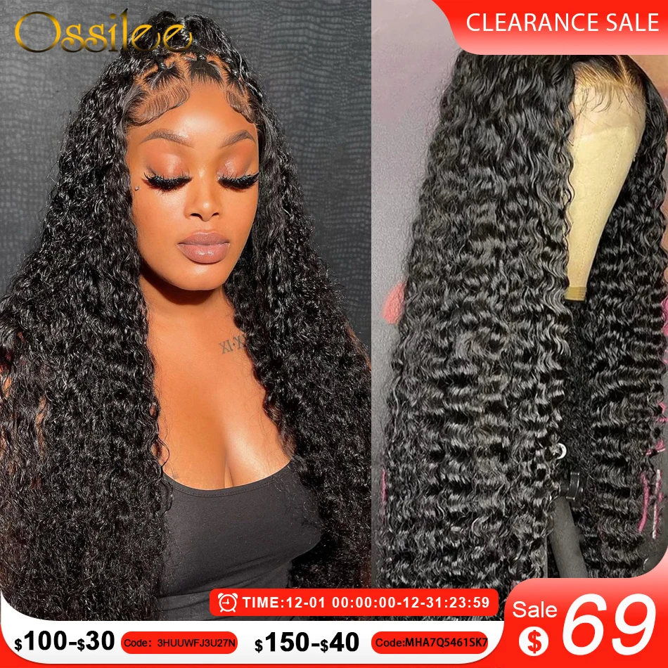 HD Transparent Lace Front Human Hair Wigs Deep Wave Wig 4x4 Lace Closure Wigs Remy Curly Human Hair Wig 13x4 13x6 Frontal Wigs