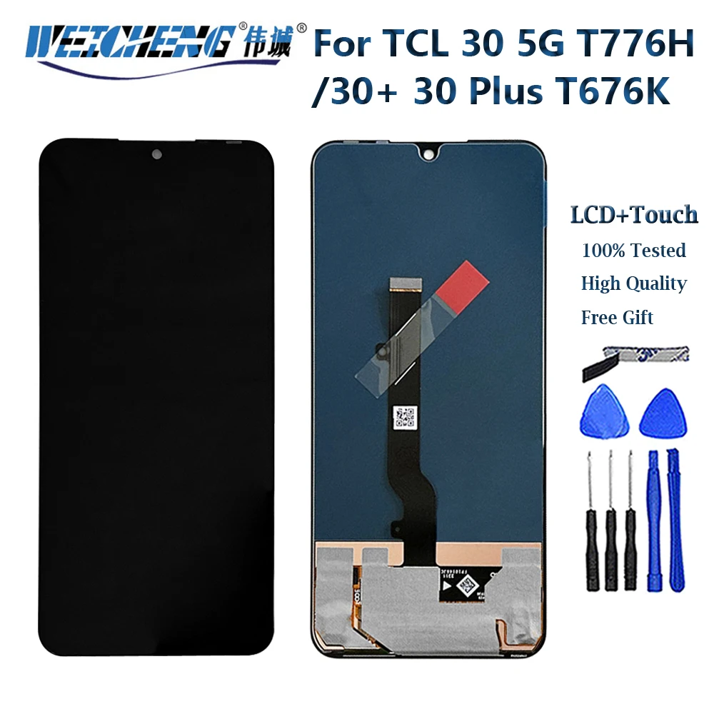 

Original AMOLED For TCL 30 5G LCD T776H Display Screen Touch Panel Digitizer For TCL 30 Plus 30+ T676K T676J LCD Repair Parts