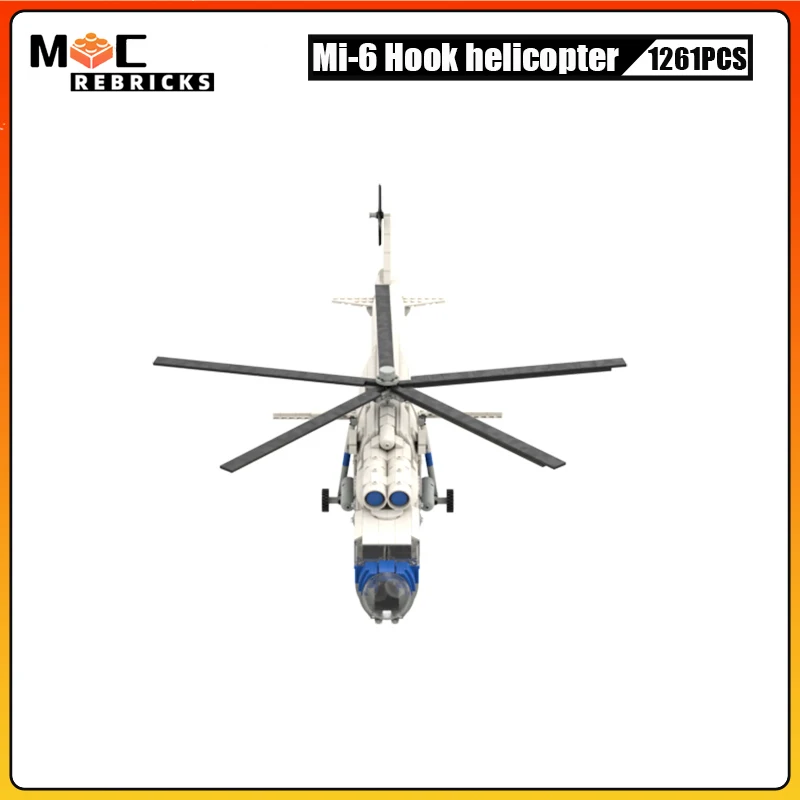 WW2 MOC Military Russia MI 6 Hook Heavy Transport Helicopter Building Blocks Aircraft Educational Bricks Toys for Boys Gifts