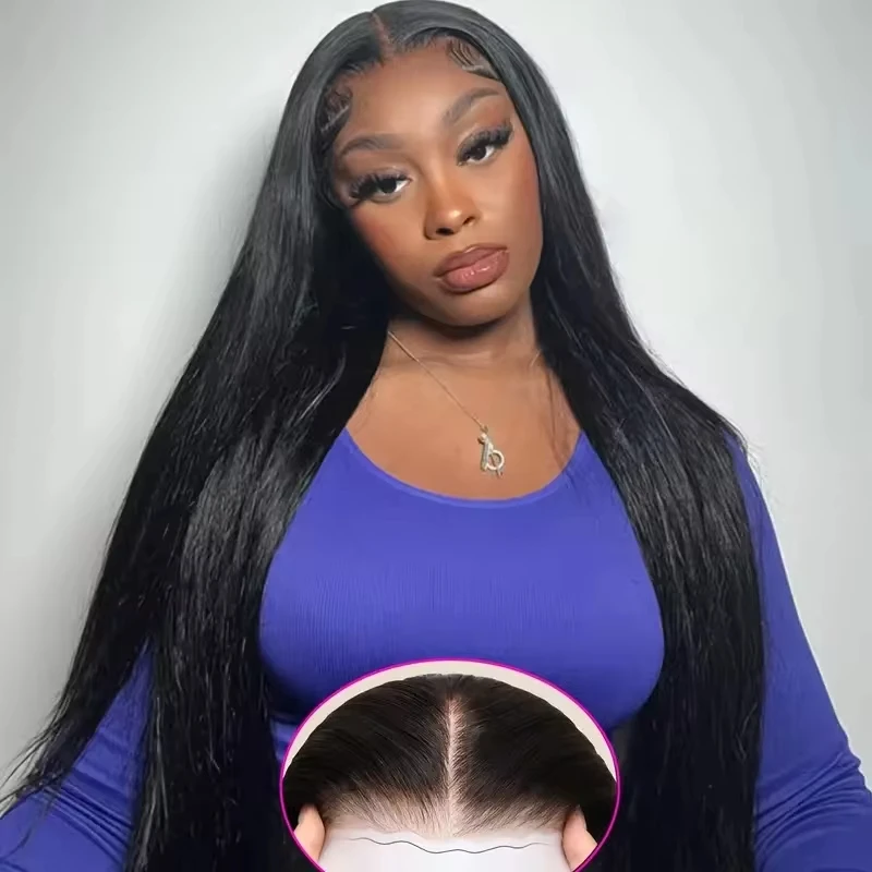 

200% Density Glueless Straight Wigs 100% Human Hair Pre Plucked Lace 5x5 HD Lace Closure Wig Body Wave Wigs for Women Choice