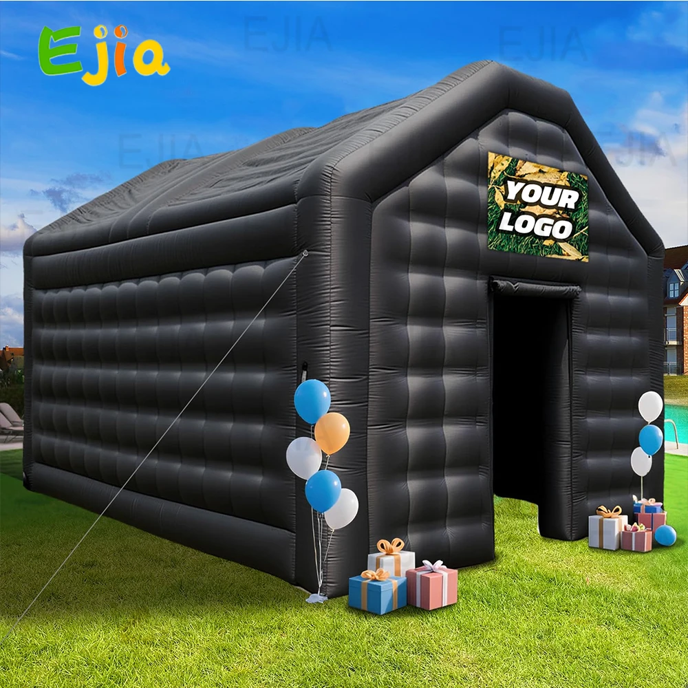 20FT Black Nightclub Disco Cube Event Tent Portable Large Inflatable Party Tent for Parties, Show, Events 20ft x13ft with Blower