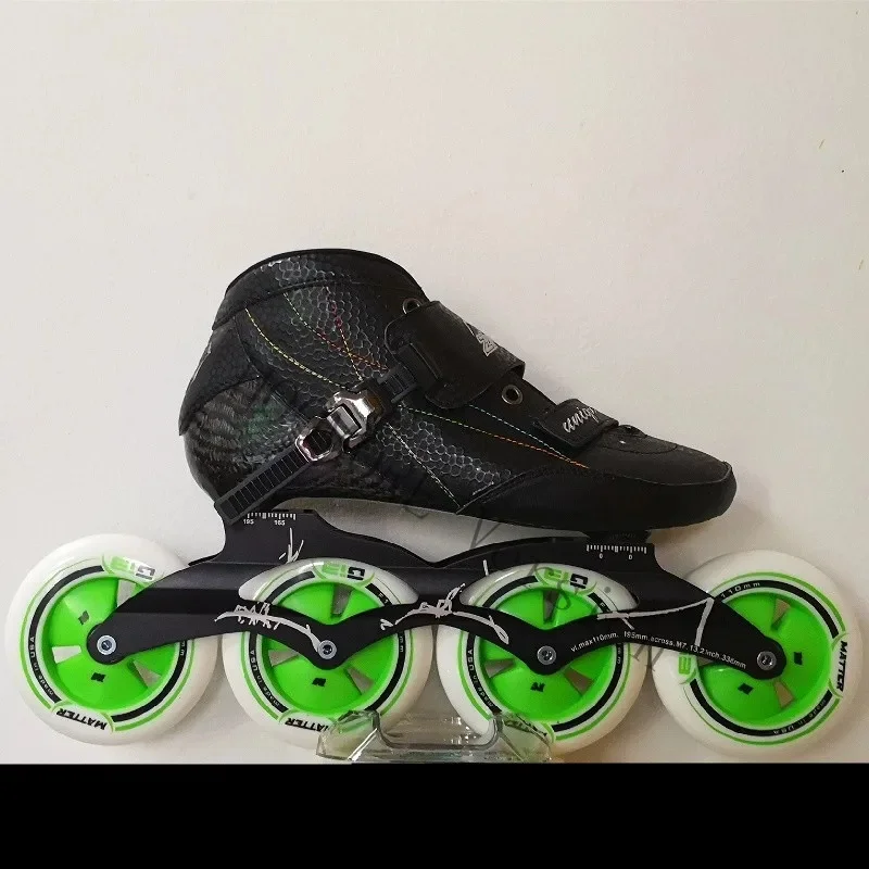 2 warstwy z włókna węglowego prędkość liniowa łyżwy buty z CNC Skating baza F1 materia Gi3 kółko rolkowe 90mm 100mm 110mm opona Sneaker — zdjęcie 2
