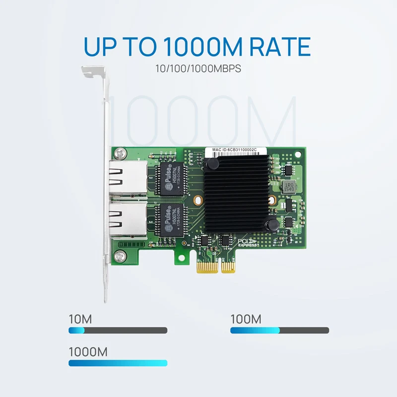 LR-LINK 9222PT 10/100/1000 Mbps scheda di rete PCI Express x1 doppia porta in rame adattatore Server Gigabit basato su Intel I350AM2