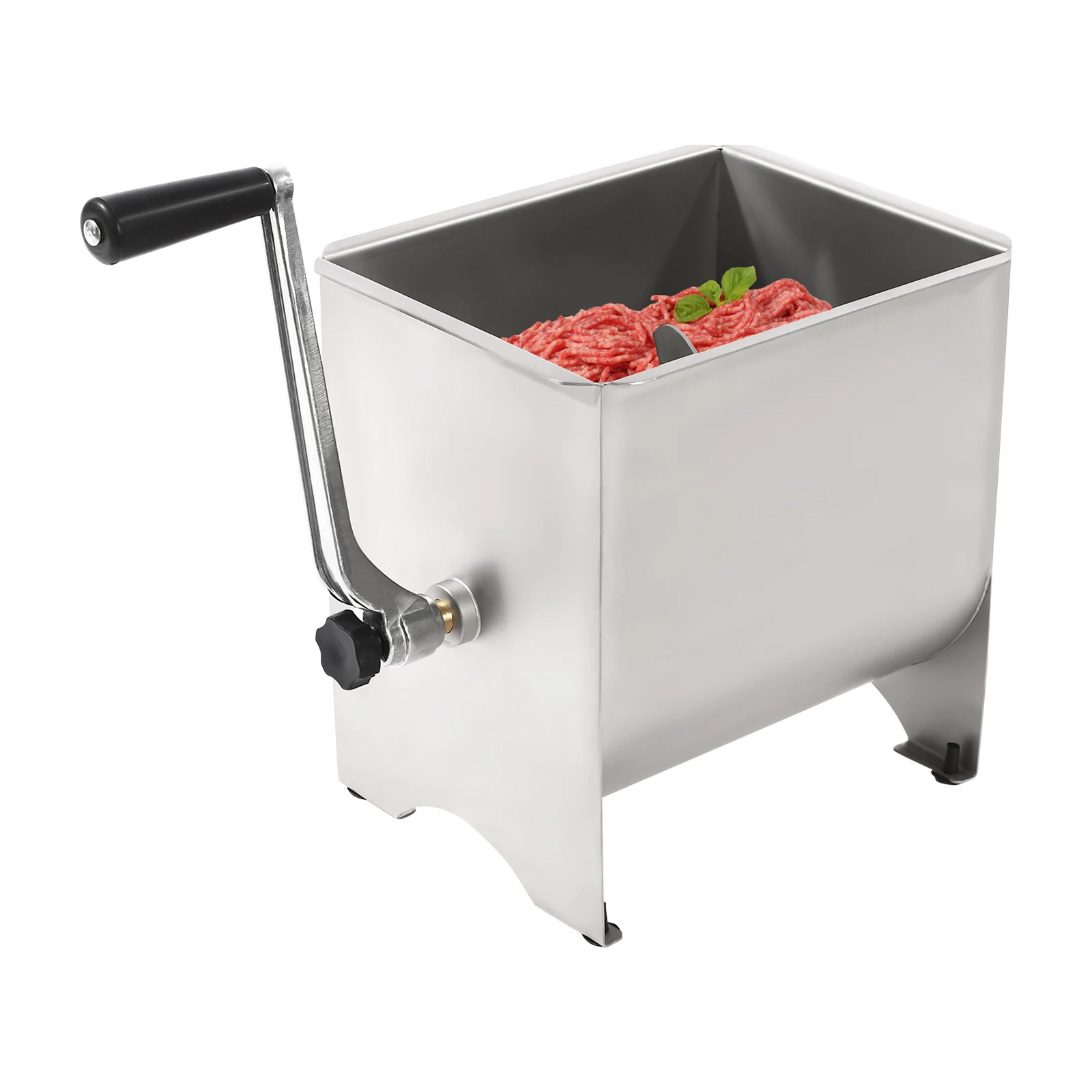 30lb/15L Manual Meat Mixer, Stainless Steel 20L Tilt Tank Meat Mixer for Sausage (Mixing Max.30lb/15L for Meat)