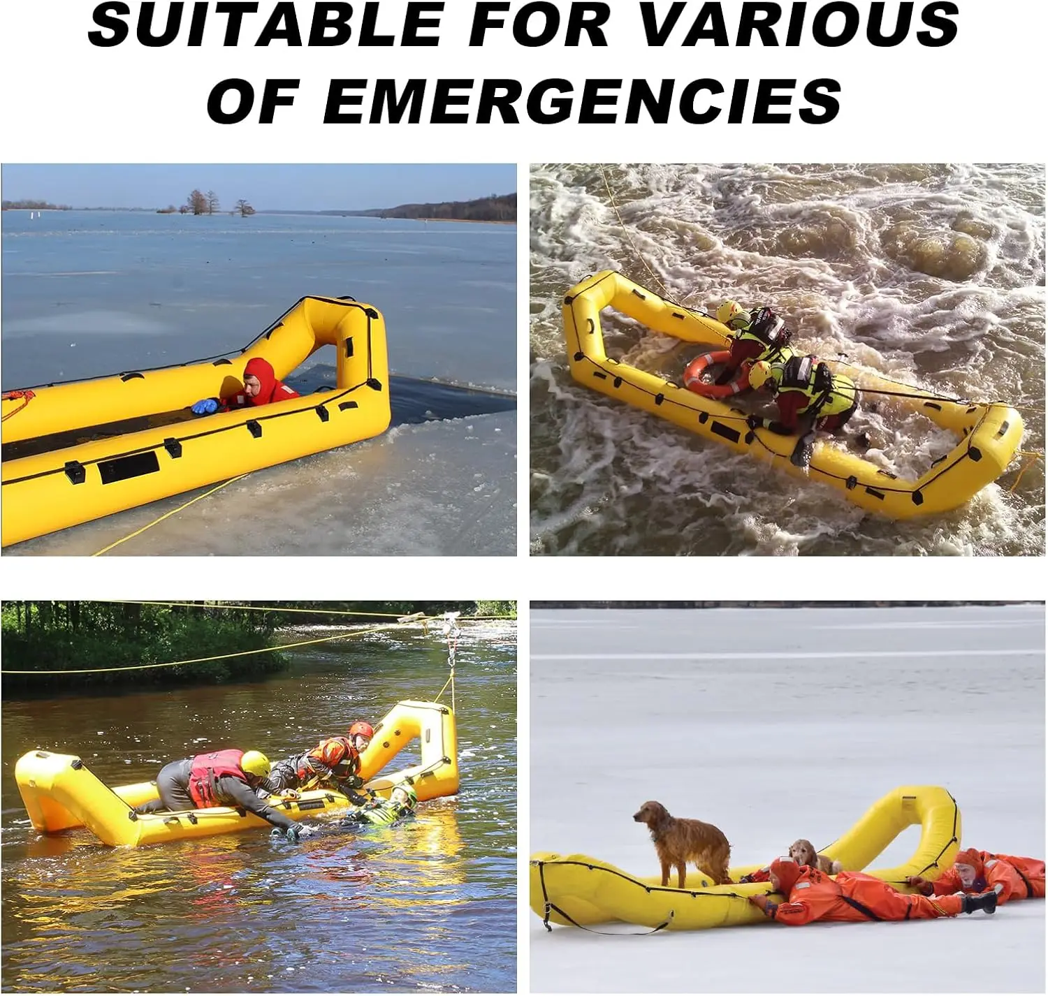 Inflatable Ice Rescue Sled Inflatable Rapid Raft Water Rescue Boat Rescue Board Water Rescue Sled For Emergency Rescue  Snow Ice