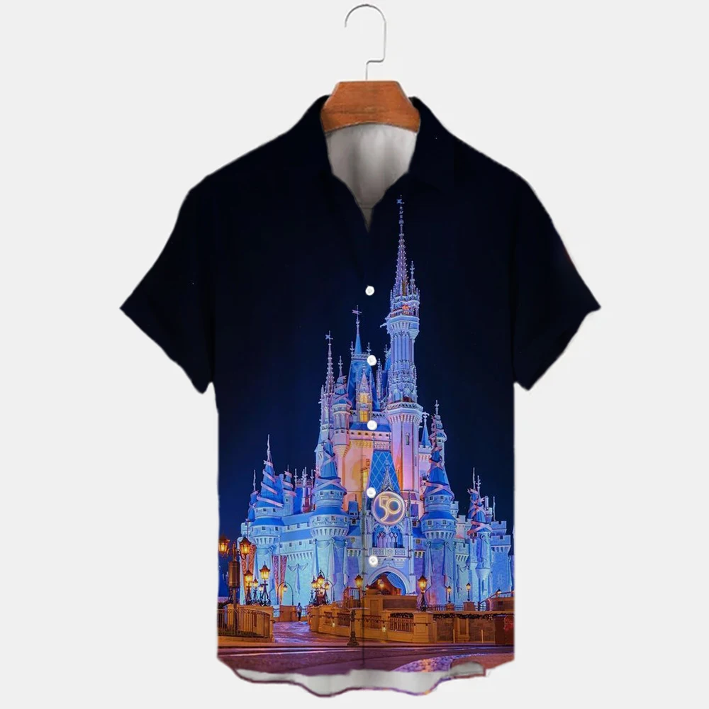 2022 verão designer novo dos desenhos animados mickey impressão camisas bonito disney anime camisas de lapela masculina