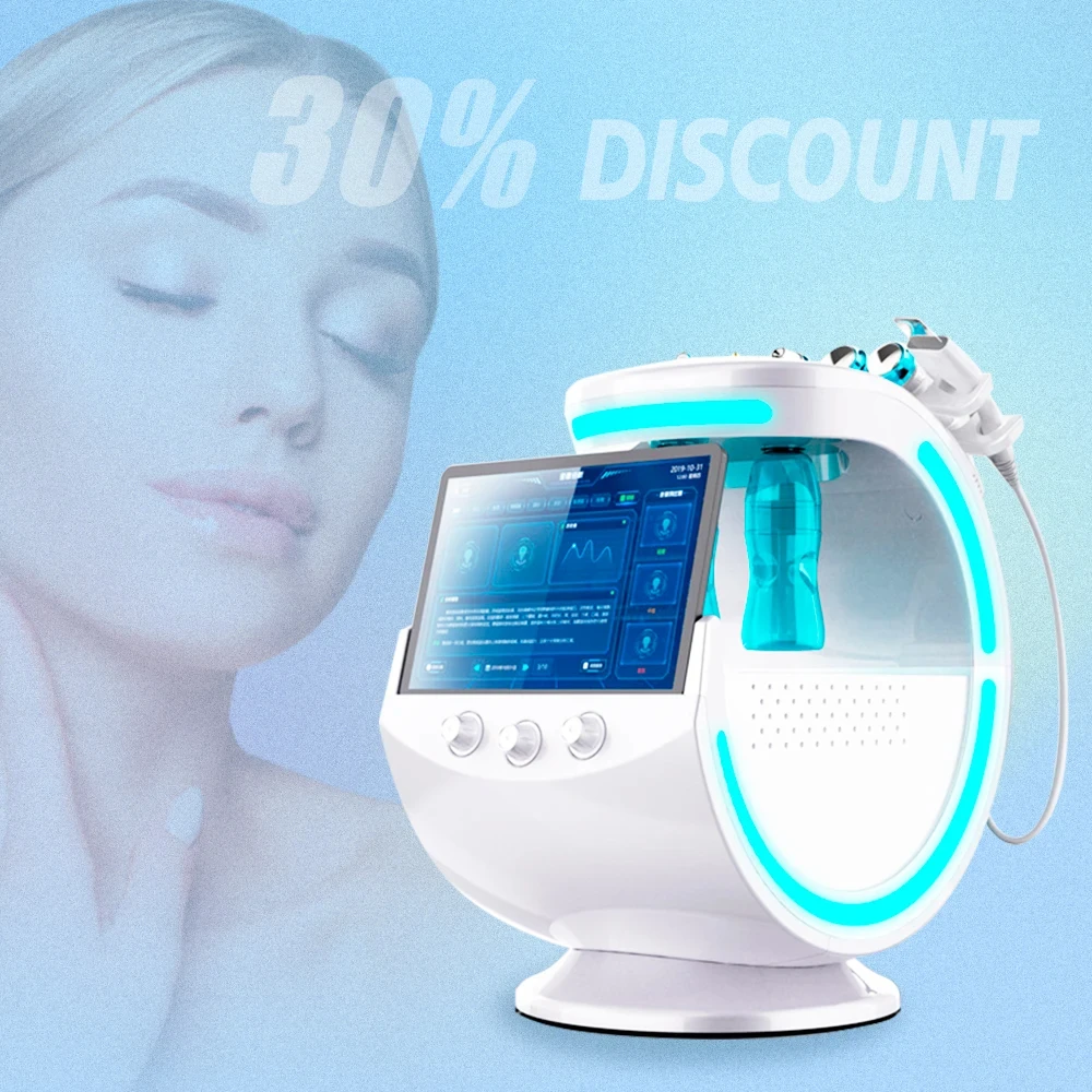 Machine qualifiée ale intelligente Hydra DermDelhi, machine de beauté qualifiée ale, eau Hydro, bleu glacier, 7 en 1