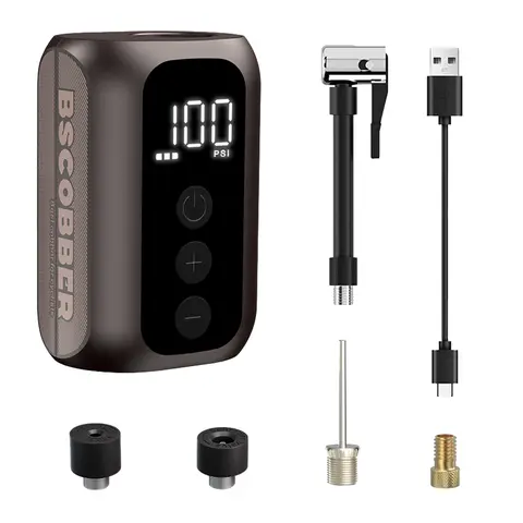 BSCOBBER A5mini Portable Air Pump Portable Rechargeable Wireless Bicycle Accessories Tire Inflator  100PSI High Pressure