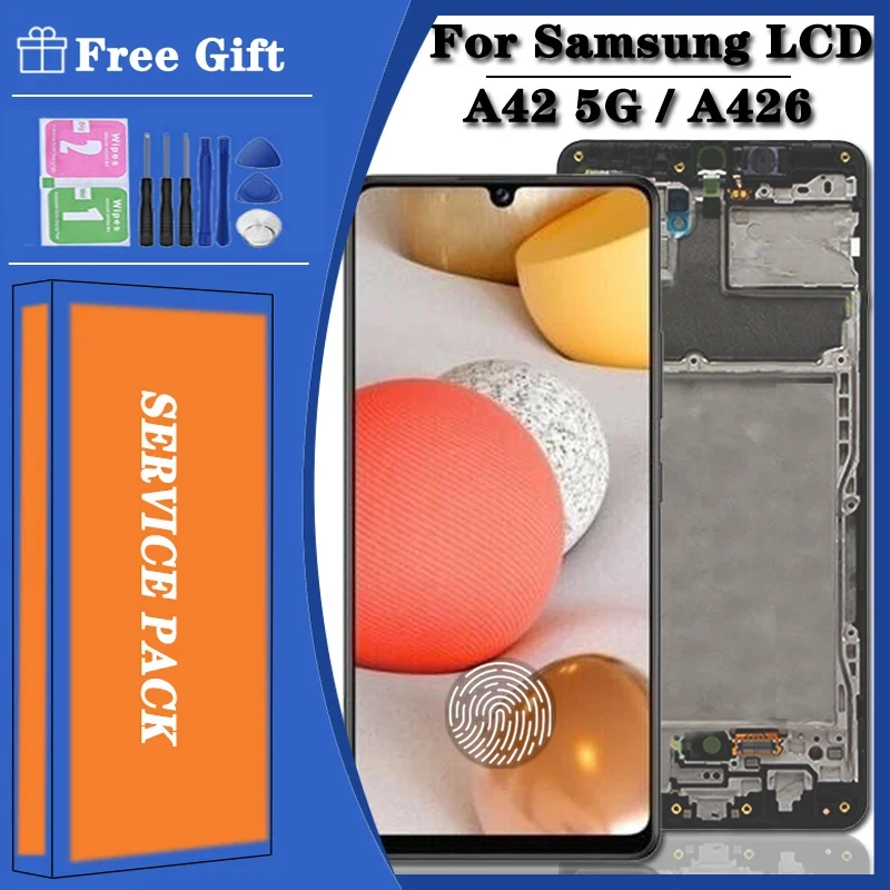 

New A42 For Samsung A42 5G LCD Display Touch Screen with frame Assembly Digitizer For Samsung A42 A426 A426B LCD