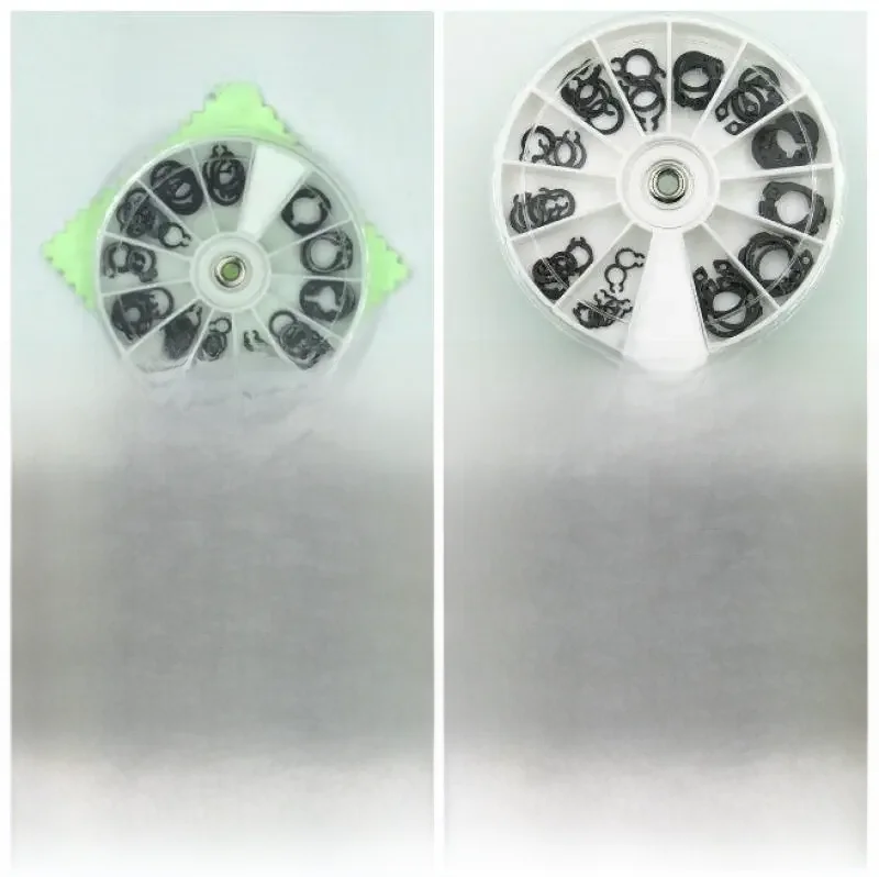 Kit d'assortiment d'anneaux de retenue à pression en acier au carbone, 70 pièces, Circlips de retenue externes, rondelles E-clip