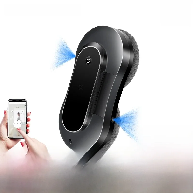 Robot nettoyeur de vitres Liectroux YW810,pulvérisation d'eau bidirectionnelle,ultra-mince, aspirateur robot pour fenêtres,lave-vitre et essuie-glace électriques domestiques,nettoyage sec et