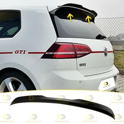 V.W Golf MK7 and MK7.5 2012 - 2019 GTI MAX Design Cap Rear Spoiler Wing Extension Piano Gloss Black Surface Plastic