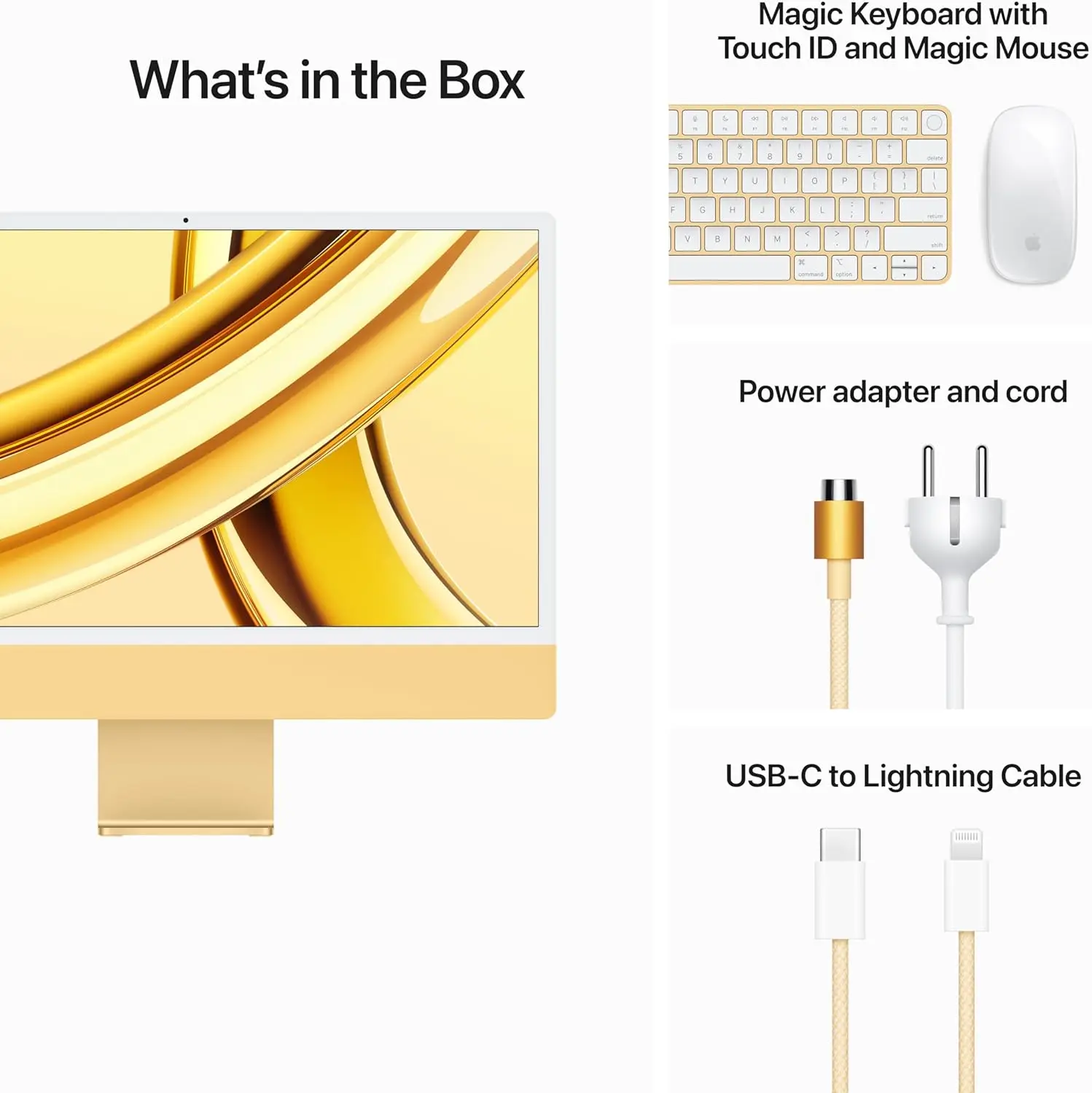 Ordinateur de bureau tout-en-un avec puce M3, processeur 8 cœurs, GPU 10 cœurs, écran Retina 24 pouces, mémoire unifiée 8 Go, SSD 2023 Go, 256