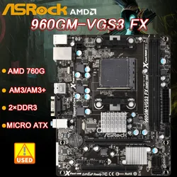 Asrock 960GM-VGS3 FX Motherboard AM3/AM3+ AMD 760G DDR3 16GB PCI Express 2.0 SATA II VGA Micro ATX support  FX 6120 Phenom II X3