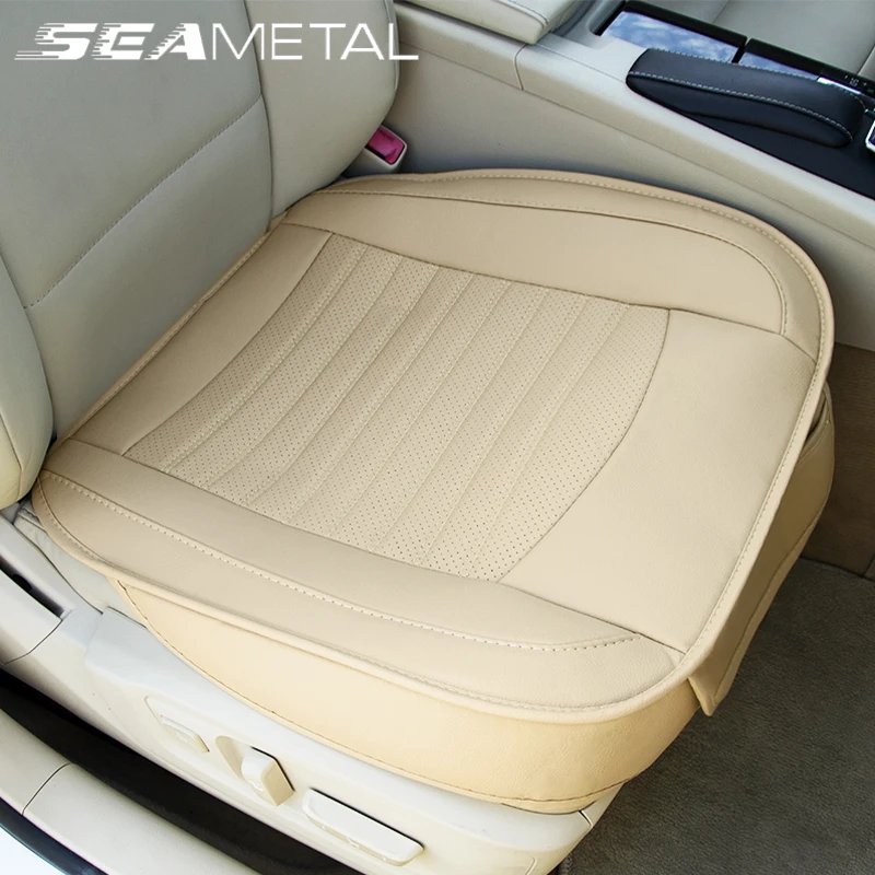 SEAMETAL Car Seat Covers Breathable Four Seasons Seat Round Protector Pu Leather Car Seat Cushion Anti Scratch Accessories