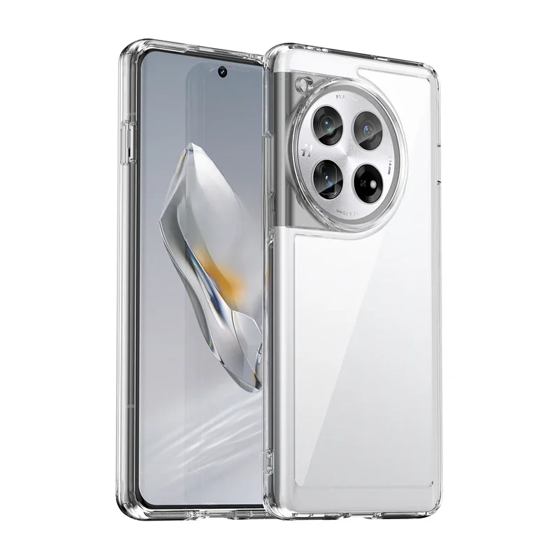 For OnePlus 12 Case Clear Hard PC Back + Soft TPU Bumper Camera Lens Protection Transparent Cover For One Plus 12