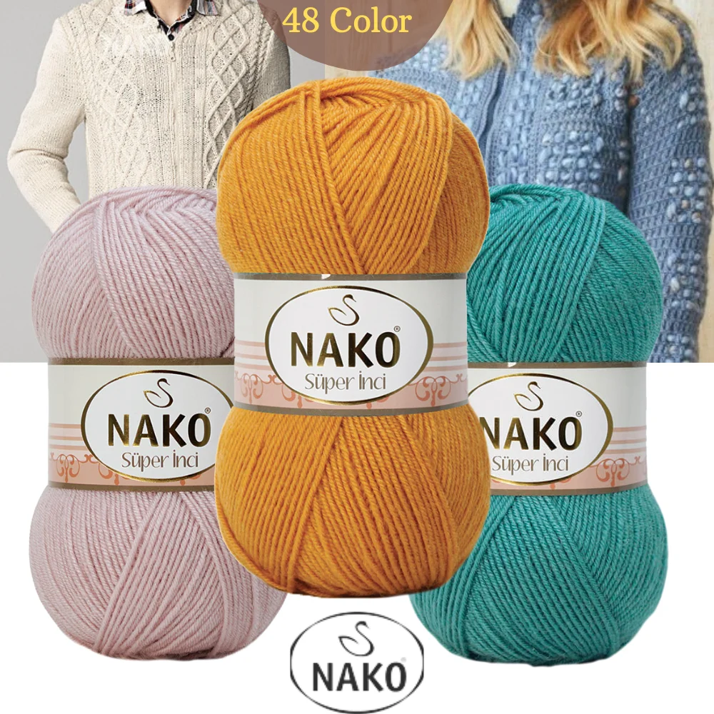 Wool Knitted Yarn - 47 Color Options - 260 Meters(100gr) - Knitting Yarn Ball - Nako Süper Pearl - Premium Acrylic - Scarf - Sweater - Shawls - Cardigan - Amigurumi Toys - Home Textile - Accessory Materials - DIY