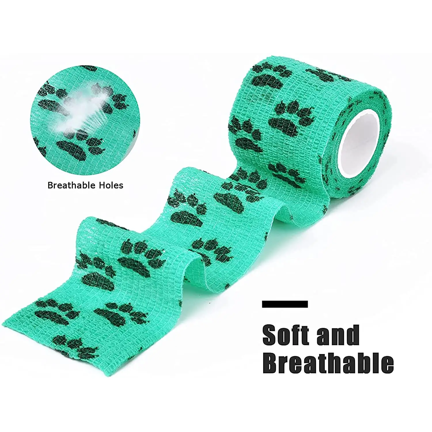 12 PACK Self Adhesive Bandage Wrap Vet Wrap for Pets Stretch Self Adherent Tape for Athletic Sports2.5/5/7.5/10/15 CM Width