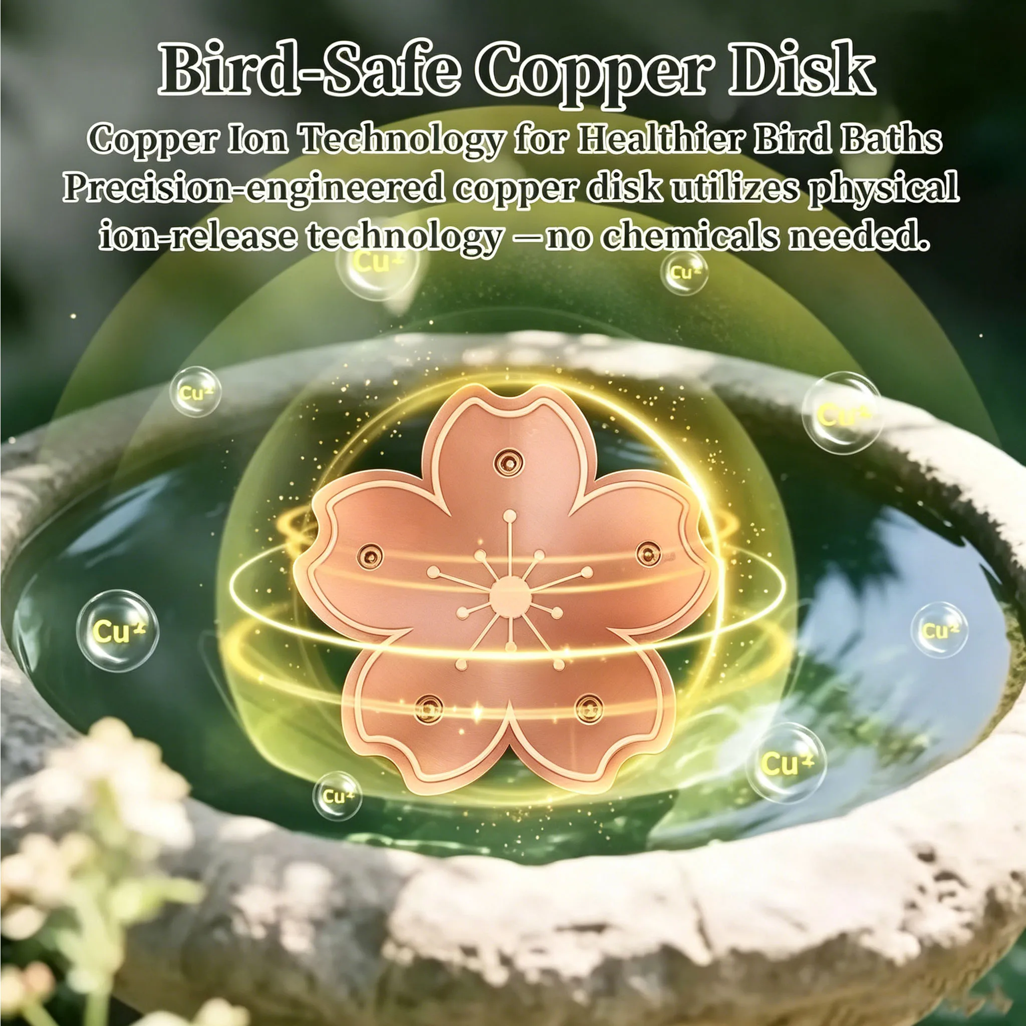Bird Bath Copper Disk bird bath purification tray Metal Cleaner Disks Feeder Accessories For Water Bowl