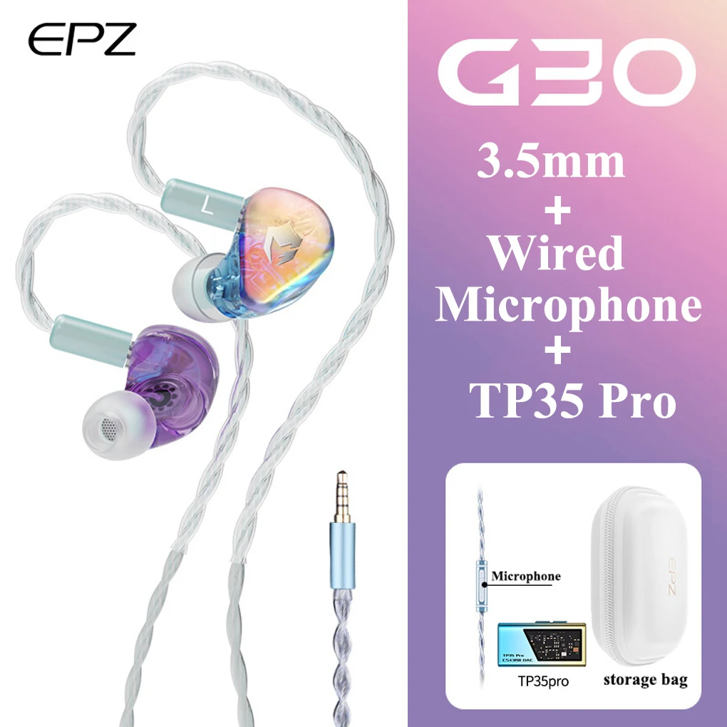 EPZ G30 In-Ear Earphones HIFI Sound Quality Music IEM Wired E-Gaming Earphones 1DD+1BA Hybrid Armature With Detachable Cable image 3