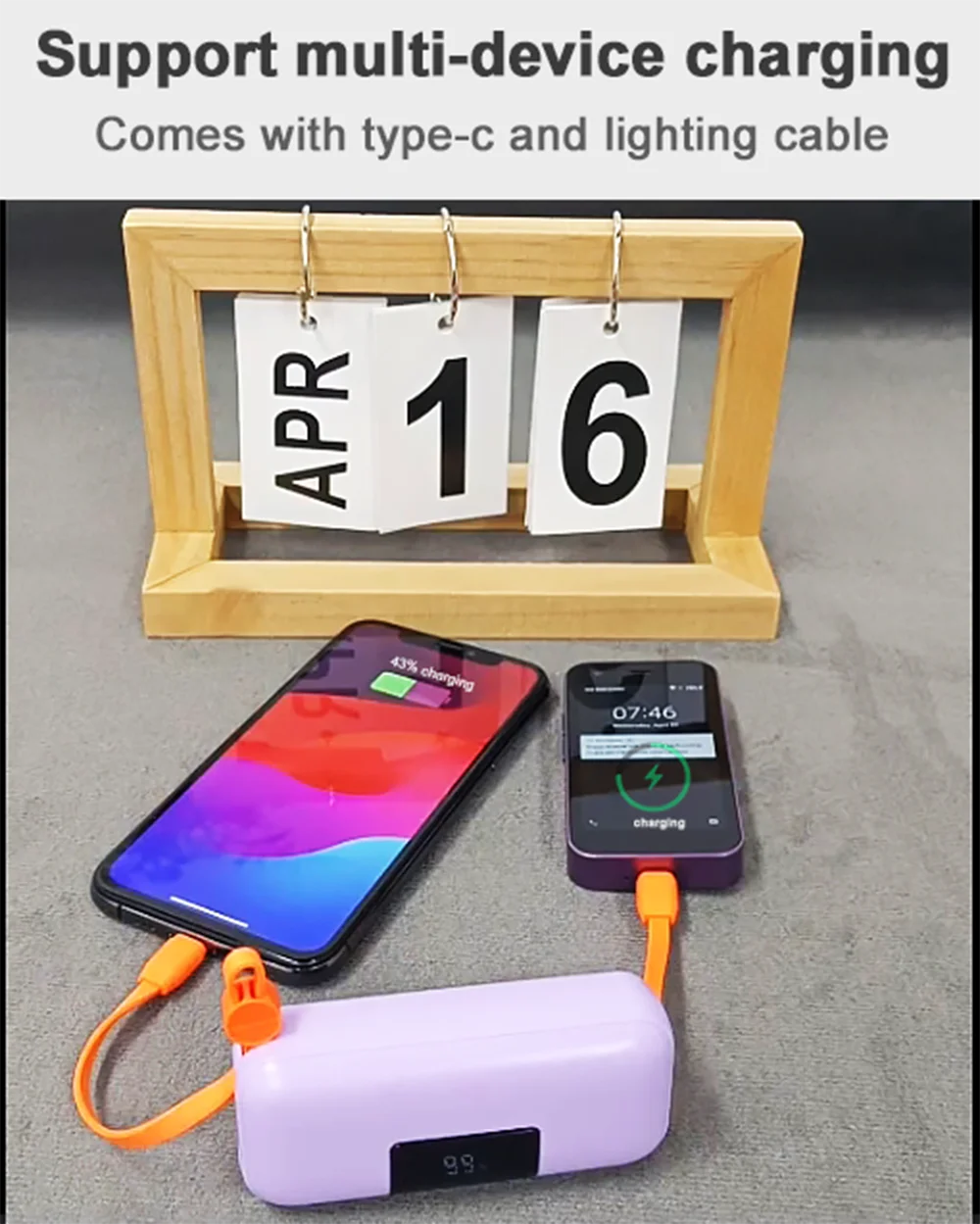 M&W HT-25 Banco de energía compacto de 5000 mAh con carga rápida - USB tipo C 3+ 4,5 horas