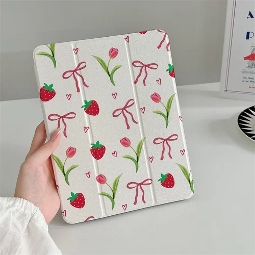 Funda bonita con lazo y flores para Apple iPad Air 2024 11 pulgadas Air5/4 10,9 iPad 5/6/7/8/9 Gen 9,7 Air 3 10,2/10,5 ''mini 6/5/4 fundas blandas