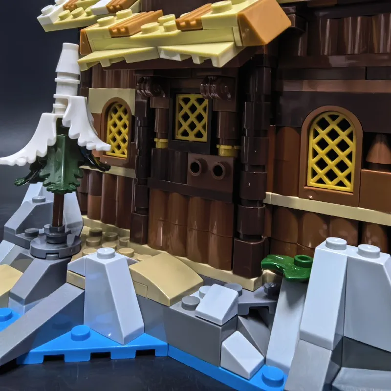 Conjuntos de edifícios de casa de porta viking, kit de modelo de blocos de edifícios modulares de arquitetura de loja de apartamentos de cidade, presente para adultos 1837 peças