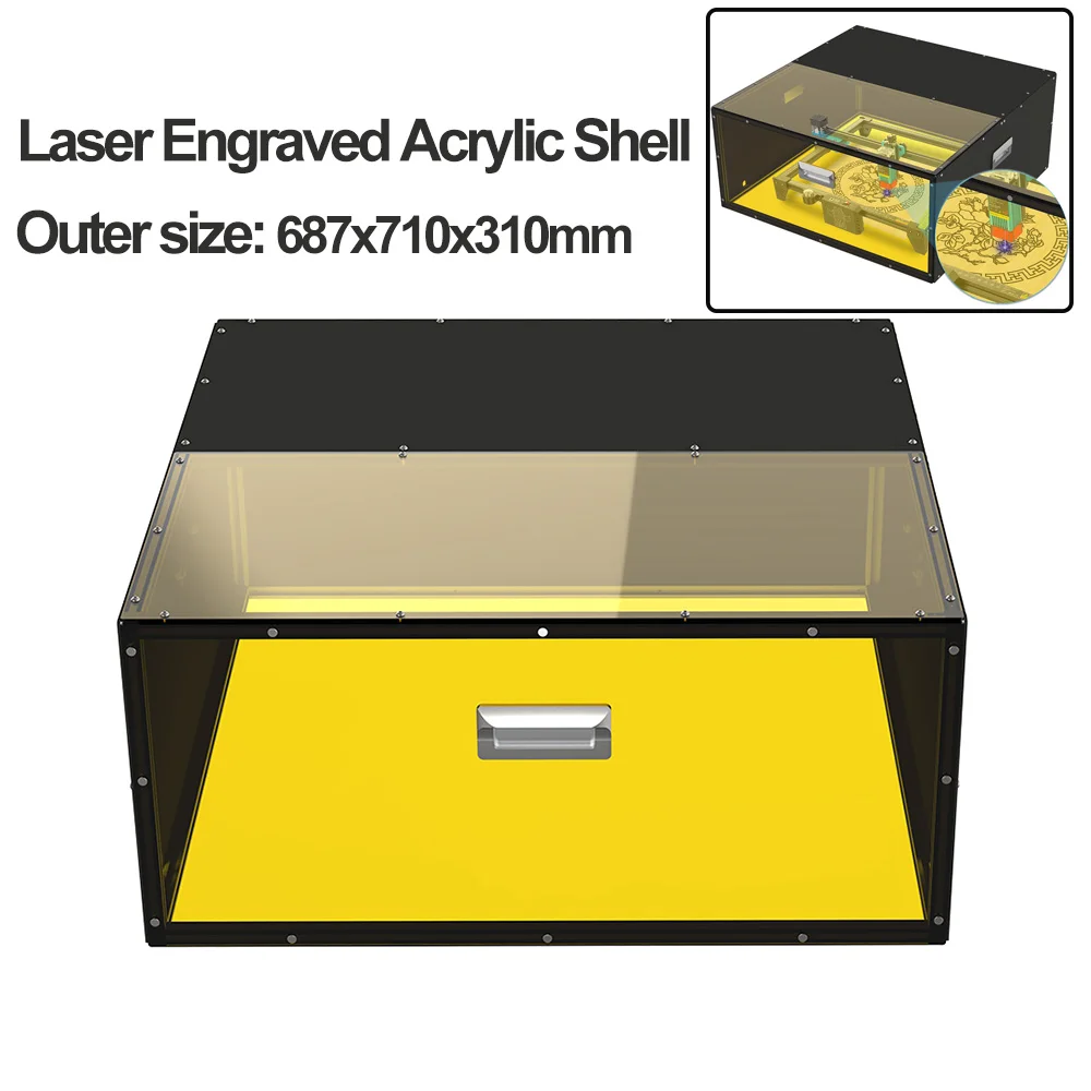 Twotrees Laser Engrave Acrylic Shell Eye Protection Box Smoke Exhaust with Powerful Suction Fan for Engraving Laser Cut TTS-55