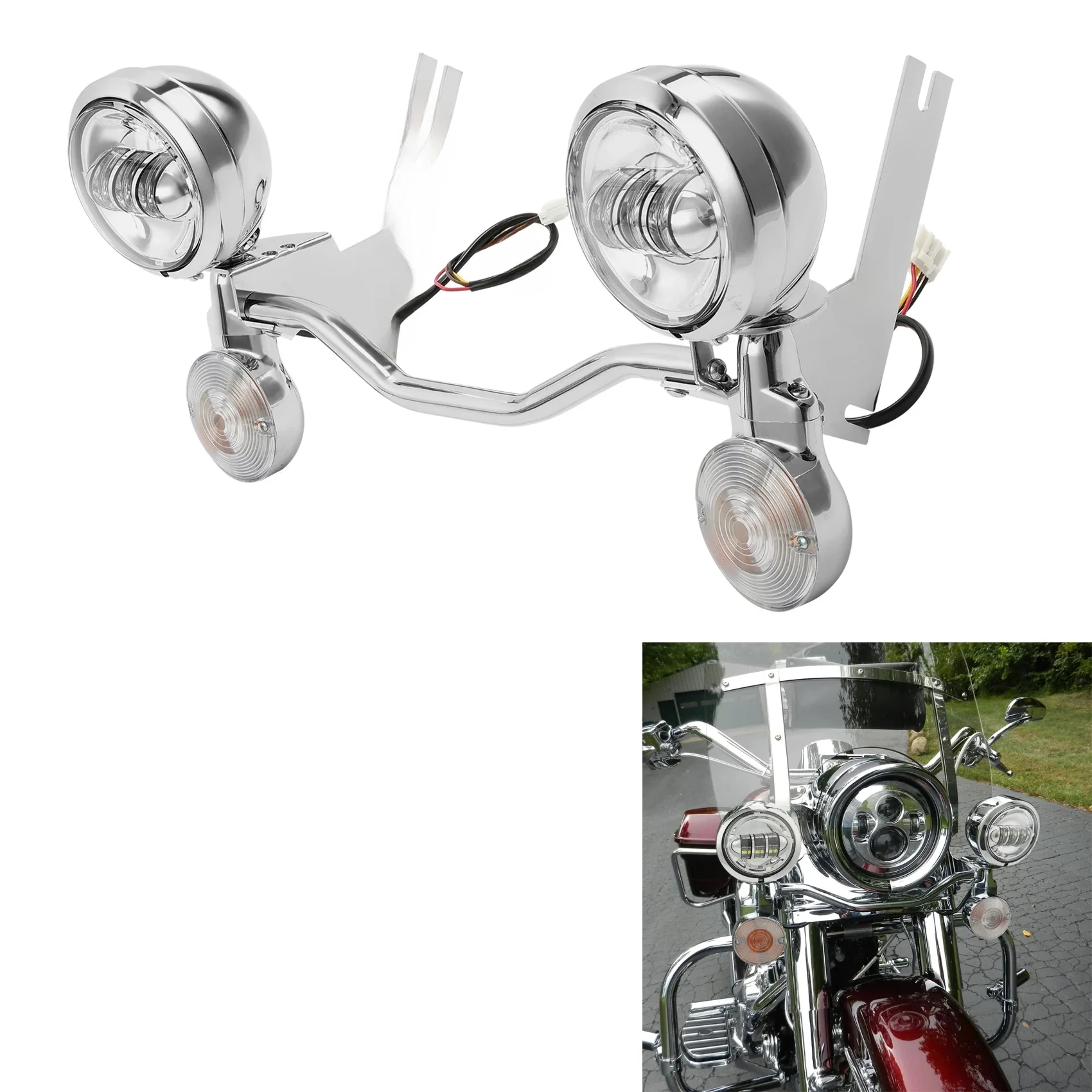 Motocyklowy wspornik kierunkowskazu przeciwmgielnego do Harley Touring Road King FLHR Electra Glide 1994-2012 2010 2011 2008 — zdjęcie 2