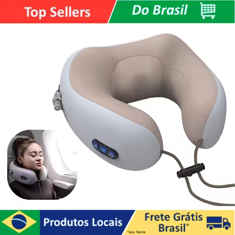Travesseiro de Pescoço - Almofada de Espuma Massageadora com USB Recarregável