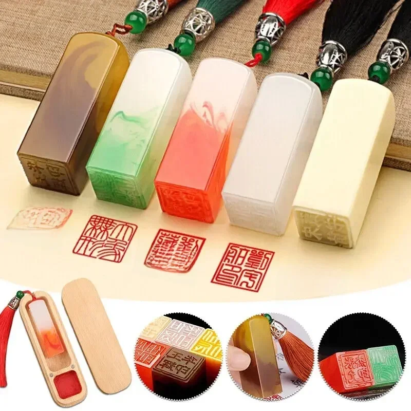 Persoonlijke zegel hars stempel kalligrafie pen schilderij naam stempels Chinese stenen zegel aangepaste kalligrafie schilderij duidelijke stempels - afbeelding 2