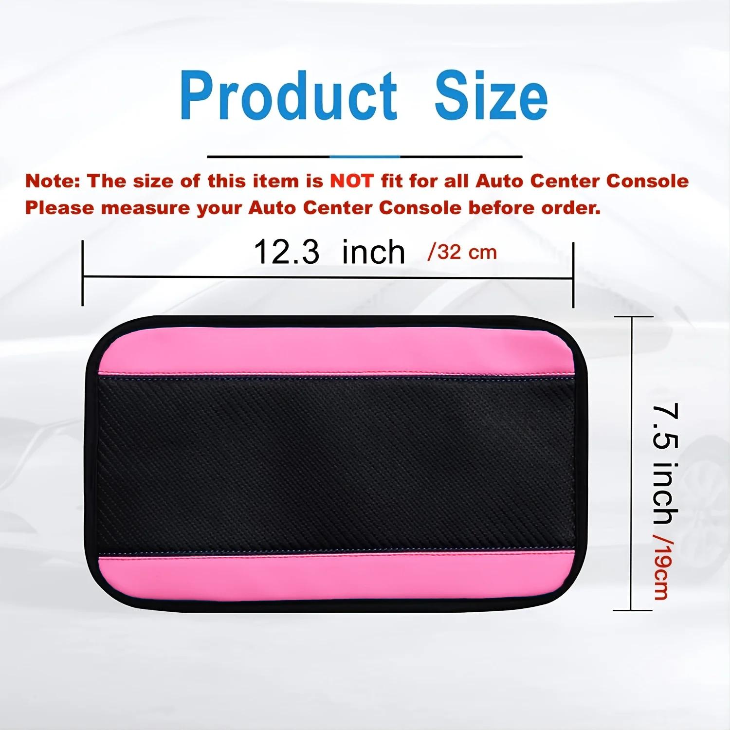 Car Center Console Pad, PU Leather Auto Armrest Seat Box Cover Protector, Comfortable Arm Rest Storage Box Mat for Vehicle Inter